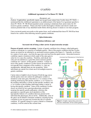 Additional Agreement to Use Donor PC 506-B