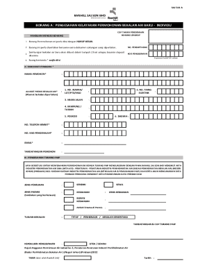 Borang A: Water Supply Application Form