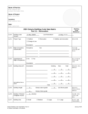 Ontario Building Code Data Matrix