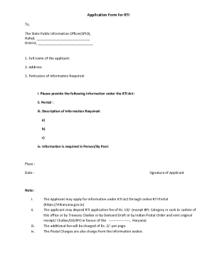 RTI Application Form