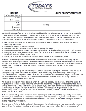 Repair Authorization Form