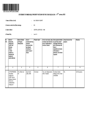 Immovable Property Return Form 2022