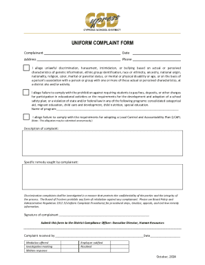 Uniform Complaint Form