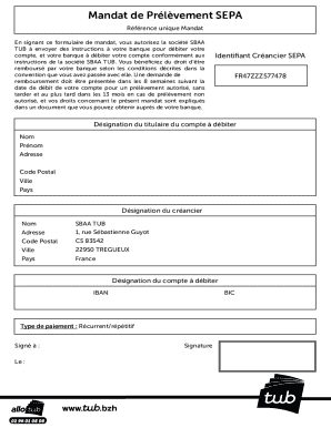 SEPA Direct Debit Mandate