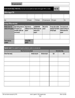 Traffic Management Plan Checklist