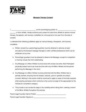 Massage Therapy Consent Form