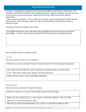Goal Setting Worksheet