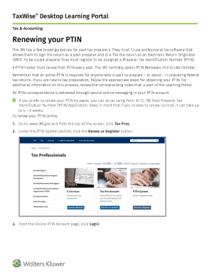 IRS PTIN Renewal Form