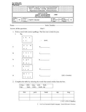First Term Test Evaluation