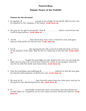 Funeral Mass Prayer of the Faithful