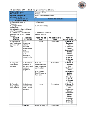 Certificate of Non-Tax Delinquency