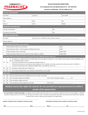 Rollator/Walker Order Form