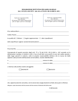 Italian Stamp Duty Declaration Form