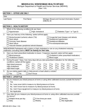 WISEWOMAN Health Intake Form