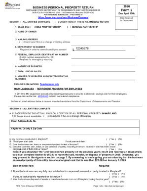 Maryland Business Personal Property Return Form 2