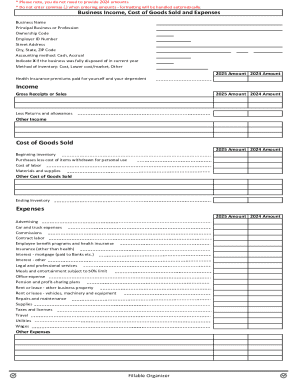 US Federal Business Income Form