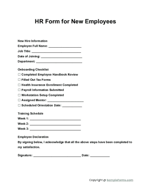 New Employee Onboarding Form