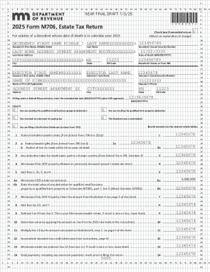 2025 Minnesota Estate Tax Return Form M706