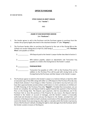 Alberta Real Estate Offer to Purchase