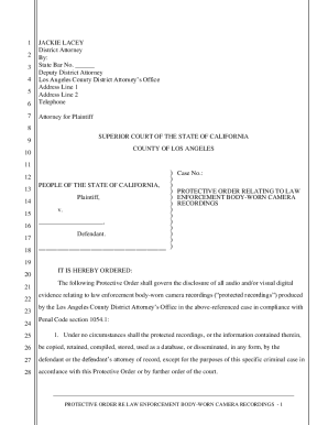 Protective Order for Law Enforcement Body-Worn Camera Recordings