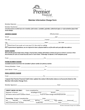 Member Information Change Form
