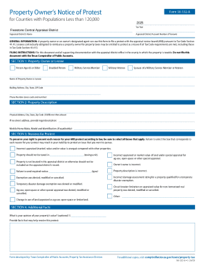 Texas Property Owner’s Notice of Protest Form 50-132-A