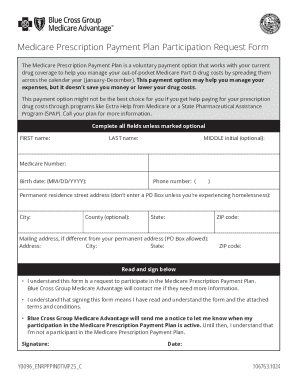 Medicare Prescription Payment Plan Participation Request Form
