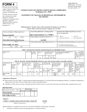 SEC Form 4 Statement of Changes in Beneficial Ownership