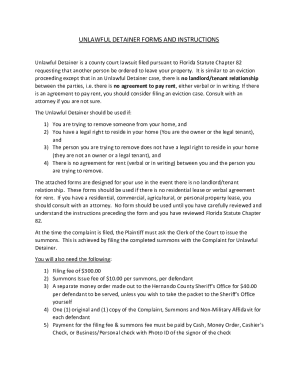 Florida Unlawful Detainer Forms