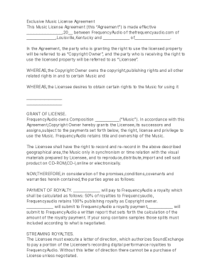 Exclusive Music License Agreement