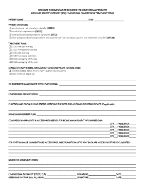 Medicare Lymphedema Treatment Form