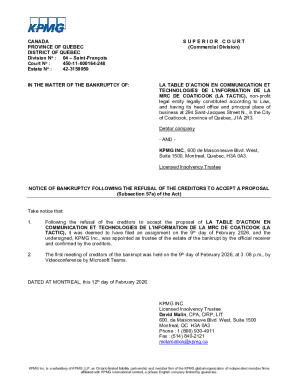 Canada Bankruptcy Proof of Claim Form 31