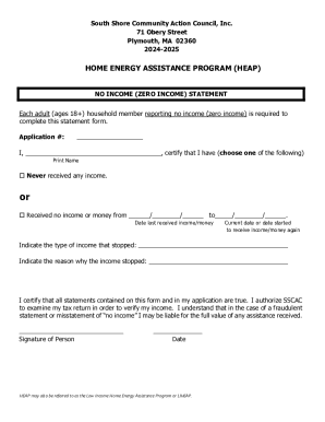 No Income Statement for HEAP Application