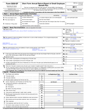 Form 5500-SF Short Form Annual Return
