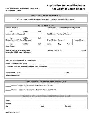 New York Death Record Application