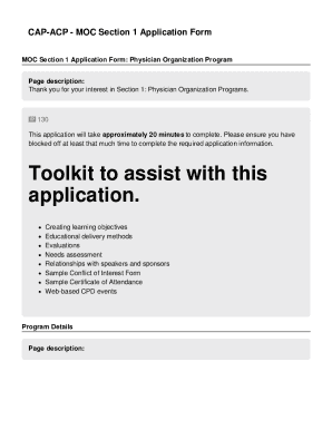 CAP MOC Section 1 Application Form