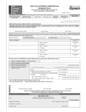 HDFC Flex Systematic Transfer Plan Enrollment Form