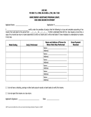 Odd Jobs Income Statement