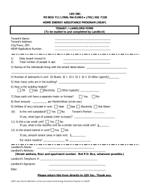 HEAP Tenant Landlord Form