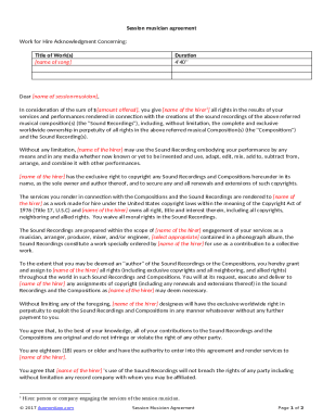 Session Musician Agreement