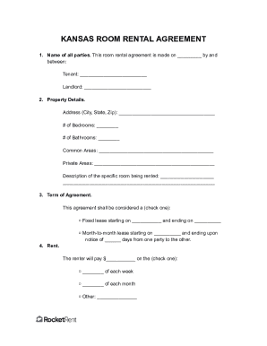 Kansas Room Rental Agreement