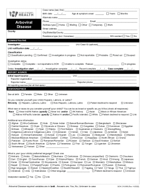 Arboviral Disease Case Report Form