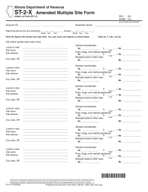 Illinois ST-2-X Amended Multiple Site Form