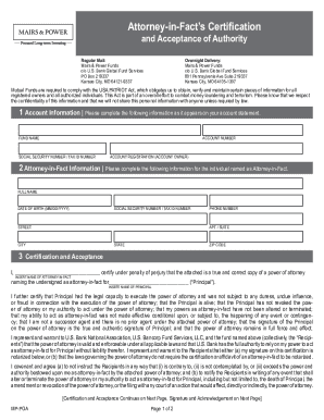 Attorney-in-Fact Certification Form