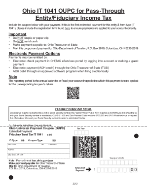 Ohio IT 1041 OUPC for Pass-Through Entity
