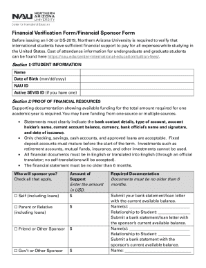 Financial Verification Form