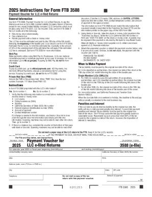 Form FTB 3588 Payment Voucher for LLC e-filed Returns
