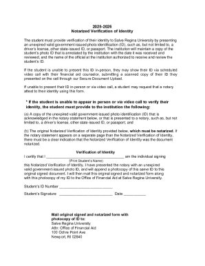 Notarized Verification of Identity