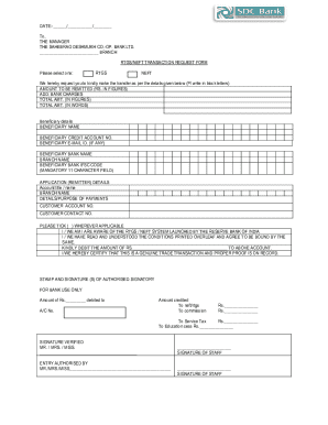 RTGS/NEFT Transaction Request Form
