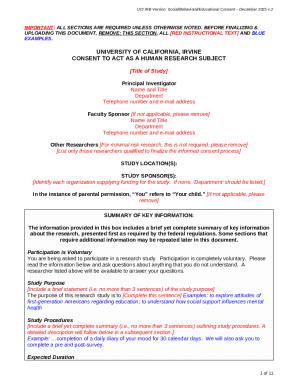 UCI Social/Behavioral/Educational Consent Form